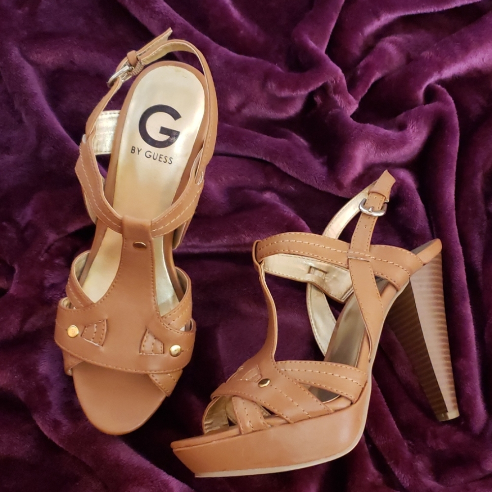 Guess leather high heel sandals
